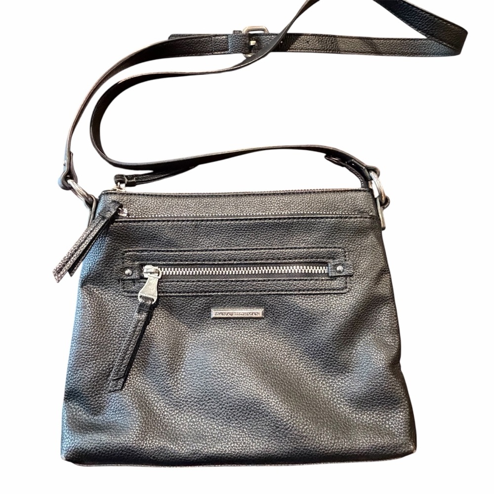 Dana Buchman crossbody in pebbled black faux leather